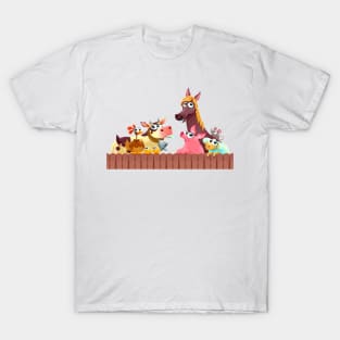 Funny farm animals smiling T-Shirt